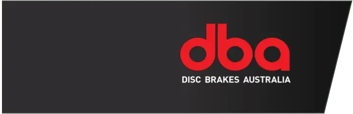 DBA Disc Brakes Australia logo in red text on black background